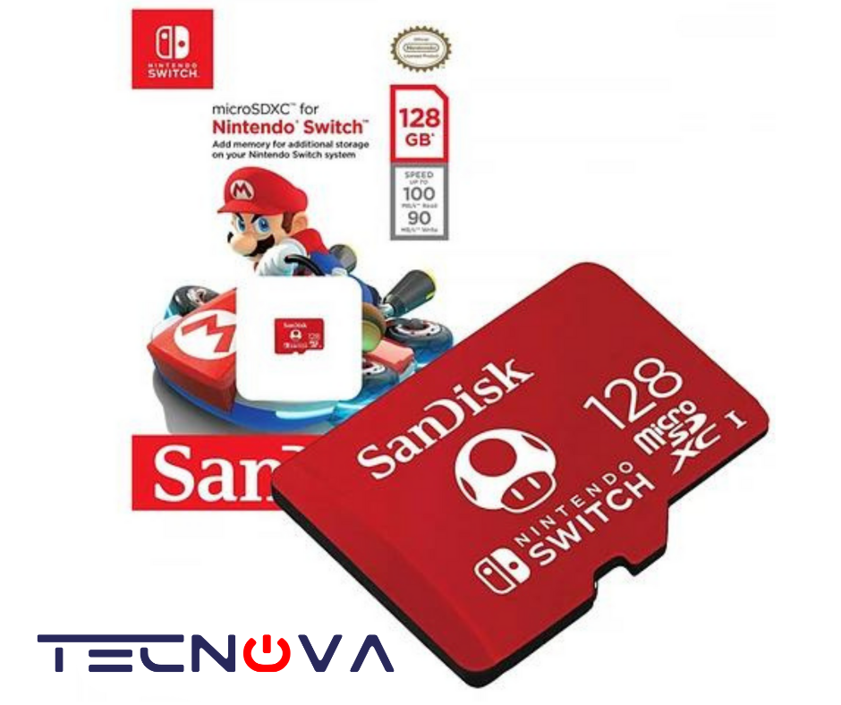 SanDisk 128GB microSDXC UHS-I Memory Card Licensed for Nintendo Switch, Red  - 100MB/s, Micro SD Card - SDSQXBO-128G-AWCZA