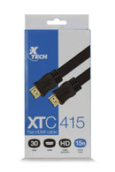Cable HDMI Plano XT XTC-415 | Longitud 15 pies (4.5m) | Macho a Macho | Full HD | Ideal para instalaciones donde se necesita mayor distancia entre dispositivos