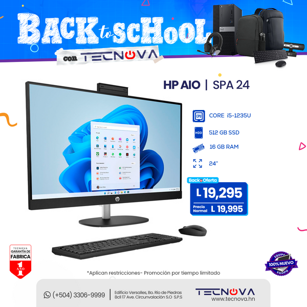 HP 24-cb1014la Computadora Todo en Uno AIO Pantalla 24" Intel Core i5-1235U 16GB RAM 512GB SSD Windows 11