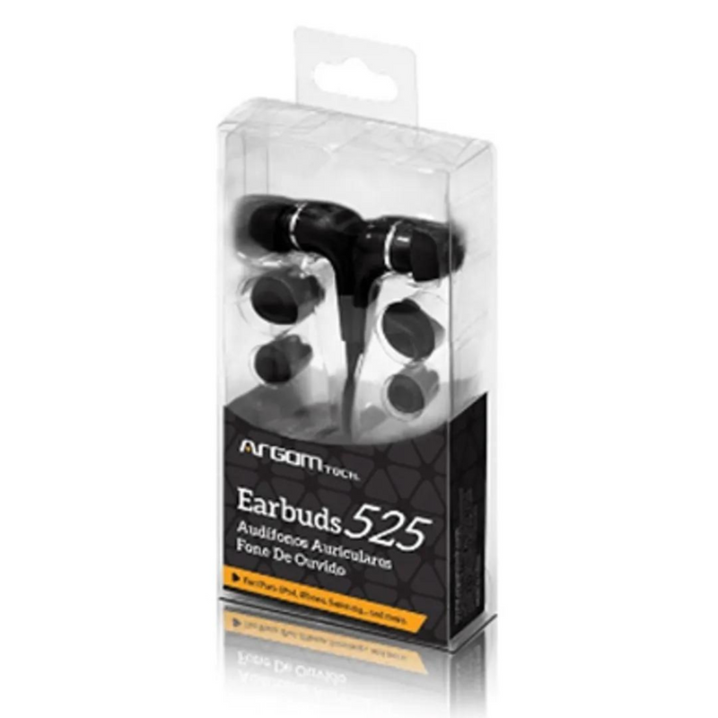 Argom Tech Audífonos Earbud ergonómico 525 color negro ARG-HS-0525B