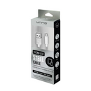 Unno Tekno Cable de acero inoxidable micro USB 2.0 1metro Color Blanco de acero inoxidable