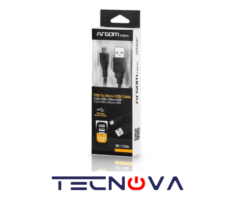 Cable micro USB Argom Tech 5pies 1.5m ARG-CB-0034