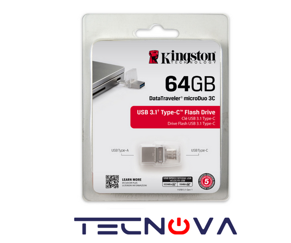 Kingston Memoria Dual 64GB USB 3.1 Tipo C USB Tipo A