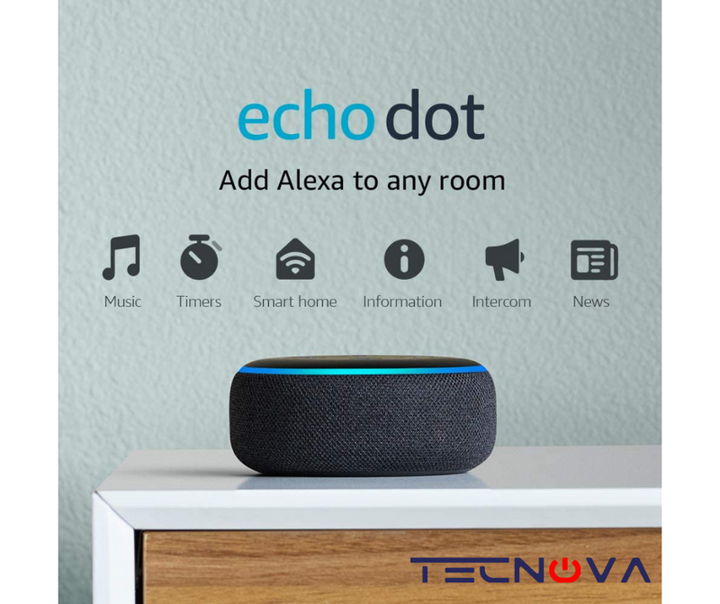 Parlante inteligente Bluetooth WiFi Amazon Alexa Echo Dot 3ra generación color gris oscuro