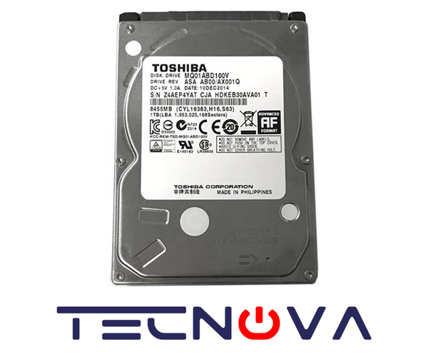 Disco Duro Toshiba 1TB 2.5" 5400rpm 8MB cache