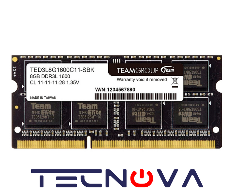 Memoria RAM 8GB TG DDR3L 1600Mhz sodimm para laptop