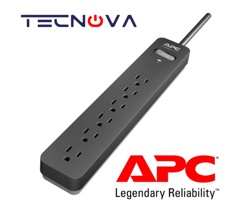 Regleta APC PE63 Supresor de picos 6 salidas 120V cable 91cm color negro