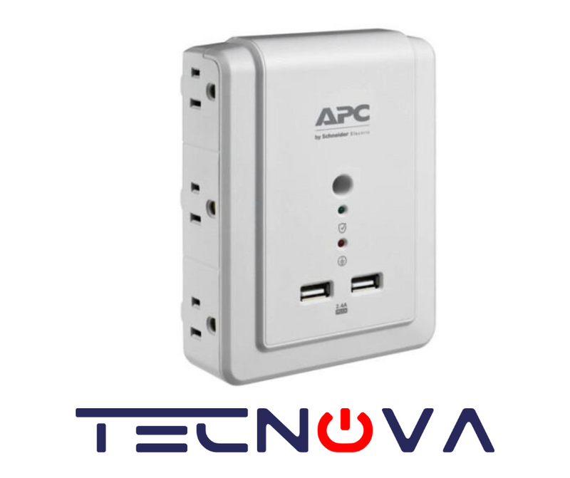 Protector voltaje APC 6 salidas 120V con 2 puertos USB P6WU2