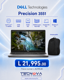 Laptop Dell Precision 3551 | Intel Core i7-10850H | 32GB RAM | 512GB SSD | NVIDIA Quadro P620 4GB | Pantalla FHD 15.6 | Windows 11 Pro - TECNOVA