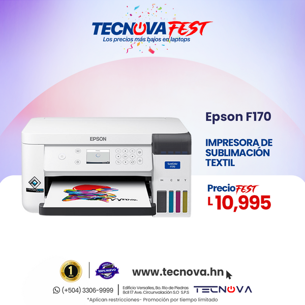 Epson Impresora de Sublimación de Tinta SureColor F170/ WiFi/ Ethernet/ USB