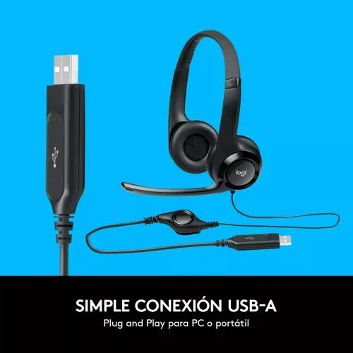 Logitech H390 USB Headset auricular micrófono con cancelación de ruido
