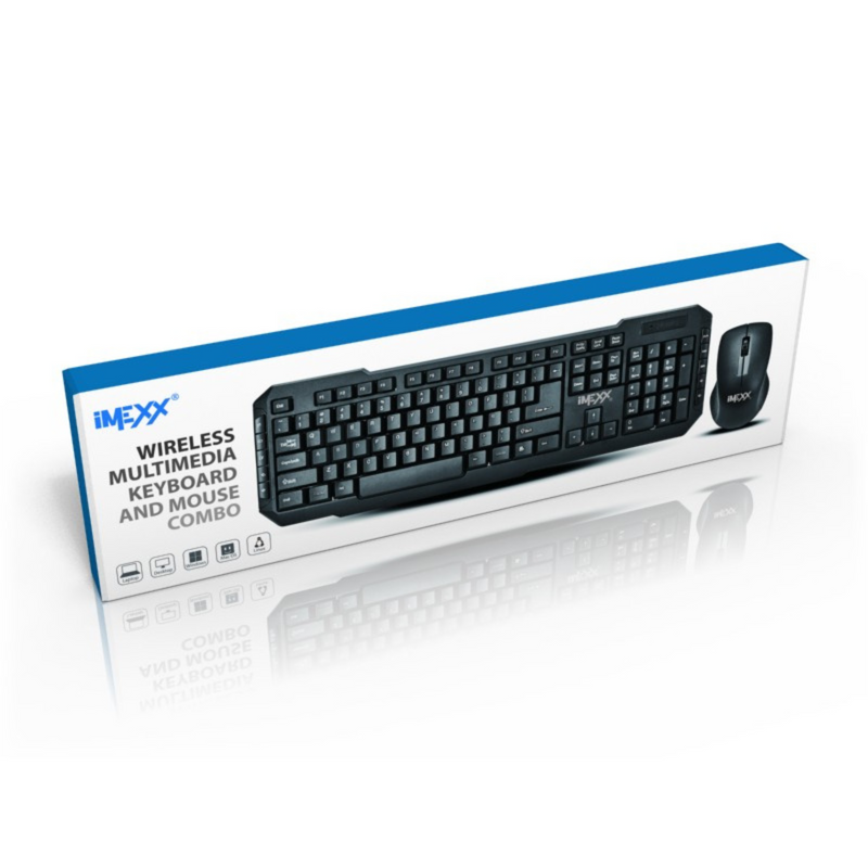 Imexx Combo teclado y mouse inalámbrico con dongle 2.4MHz USB IME-20405SP