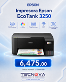 Impresora Epson EcoTank L3250 | Multifuncional a Color | Flujo Continuo | WiFi | Imprime, Copia, Escanea - TECNOVA