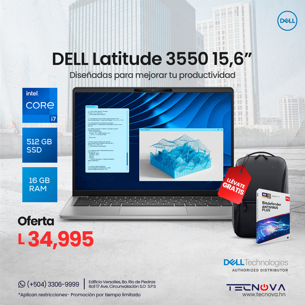 Dell Latitude 3550 15.6" Intel Core i7-1355U 16GB RAM 512GB M.2 Windows 11 Pro