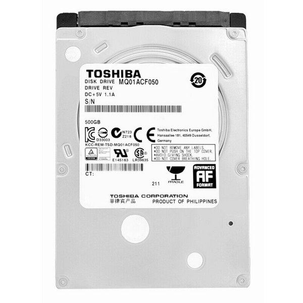 Disco Duro TOSHIBA 500Gb 7200RPM 2.5" Slim 7mm