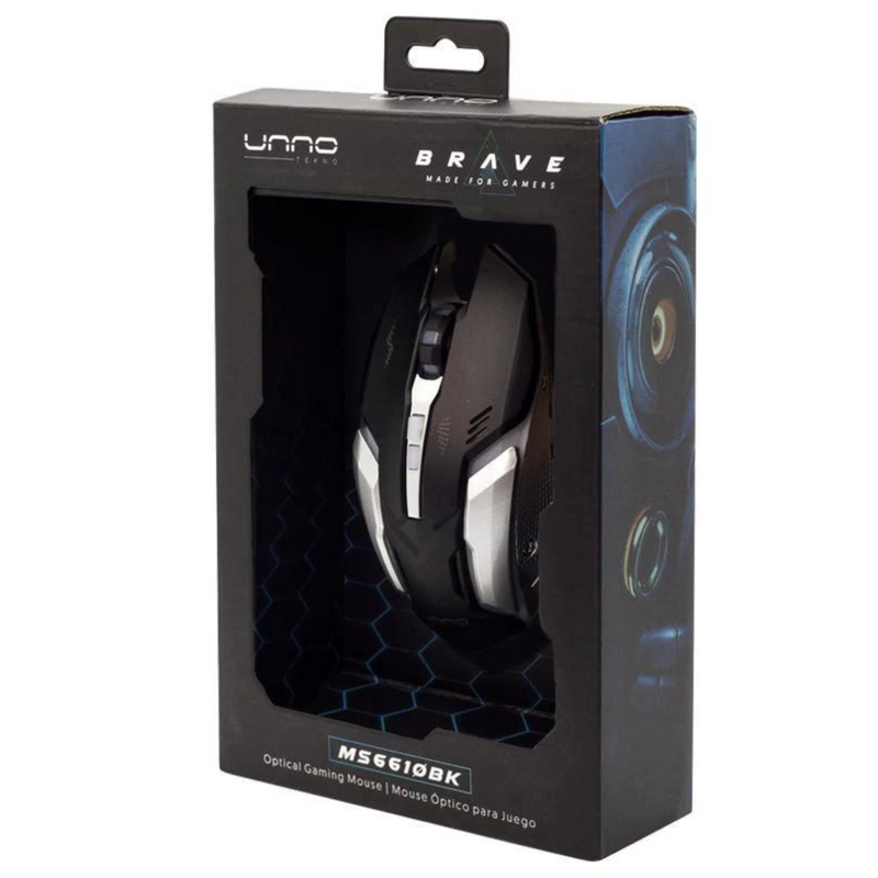 Unno Tekno Mouse Gaming MS6610 Brave 7D Optical Multicolor, 800-2400dpi