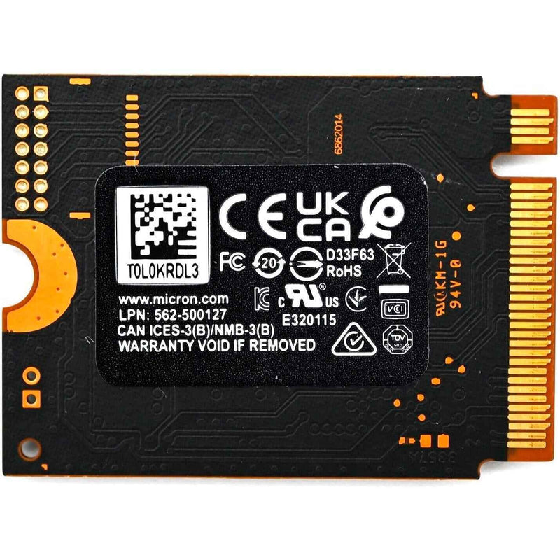 Micron 256GB SSD M.2 NVMe PCIe Gen 4x4 Formato corto 2230 - TECNOVA