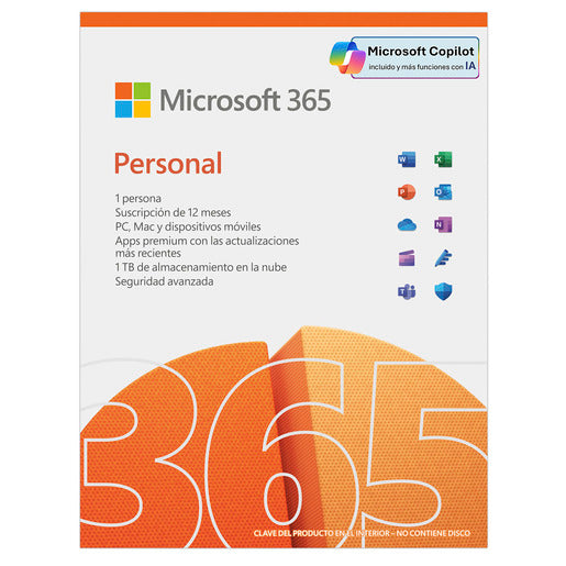 Microsoft 365 Copilot+ (Office) Personal por suscripción 12 meses - ESD