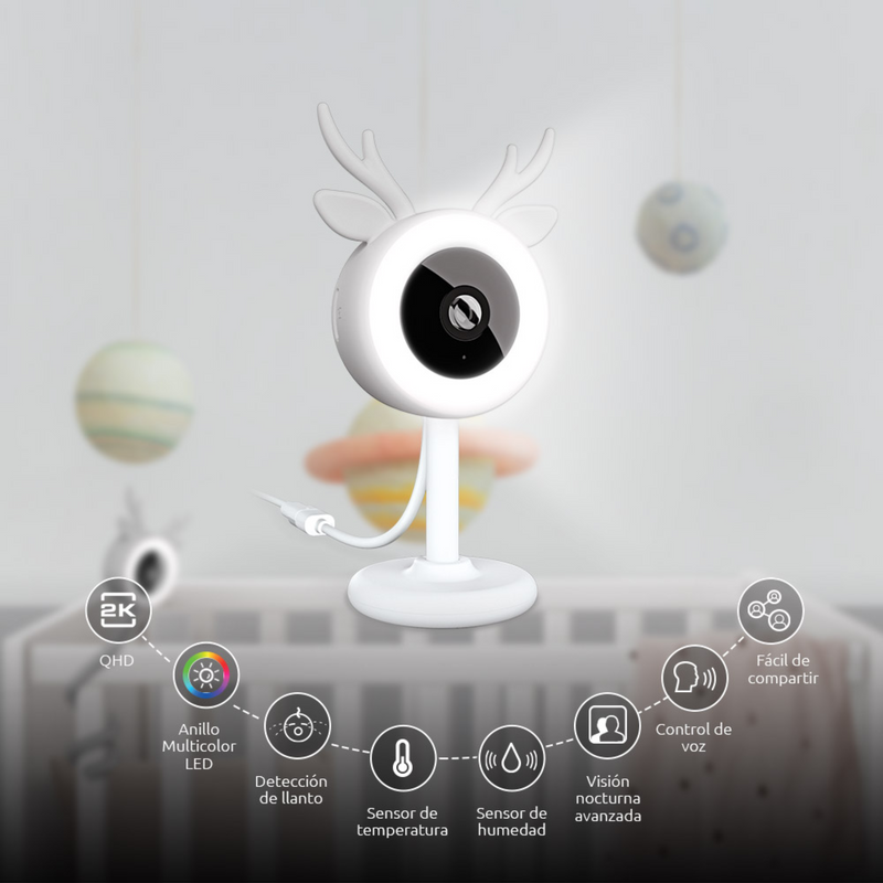 Nexxt Home NHC-B100 Monitor inteligente Wi-Fi para bebé RGB Light 2K 4MP