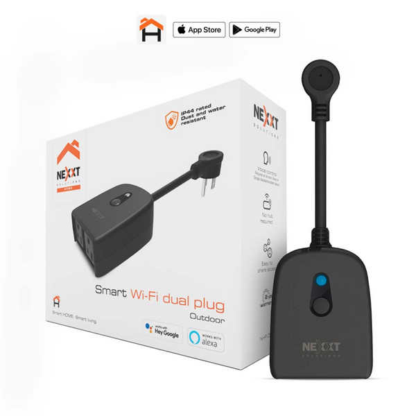 Nexxt Home NHP-O610 Enchufe inteligente dual con conexión Wi-Fi para exterior