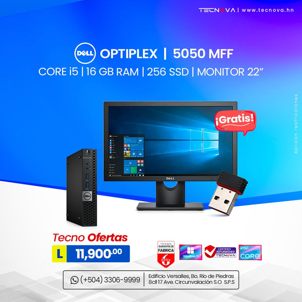 Dell/ Optiplex 5050 MFF/ Intel Core i5/ 16GB RAM/ 256GB SSD/ Monitor 22"