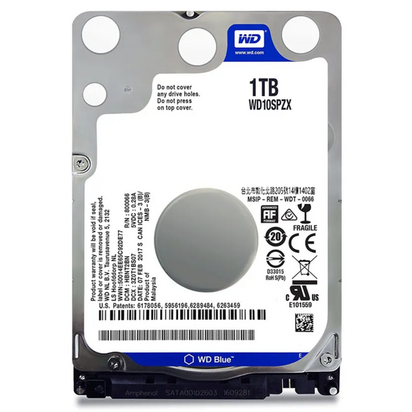 Disco Duro Western Digital 1TB HDD 7200RPM 2.5" SATA 9MM