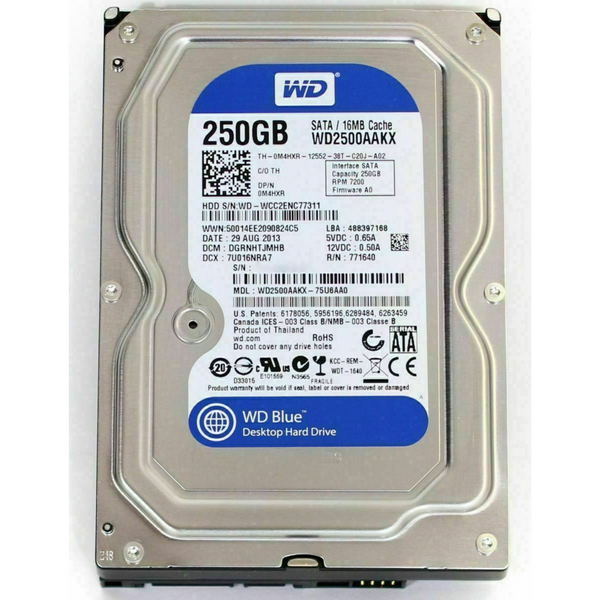 Disco Duro WesterDigital 250GB Barracuda 3.5” SATA 7200 RPM