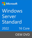 Microsoft Windows Server 2022 Estandar Standard Edition 16 Núcleos EN OEM DVD ROK