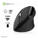 Klipx KMW-390 Mouse inalámbrico EverRest Ergonómico Vertical con nano dongle USB 2.4GHz color Negro