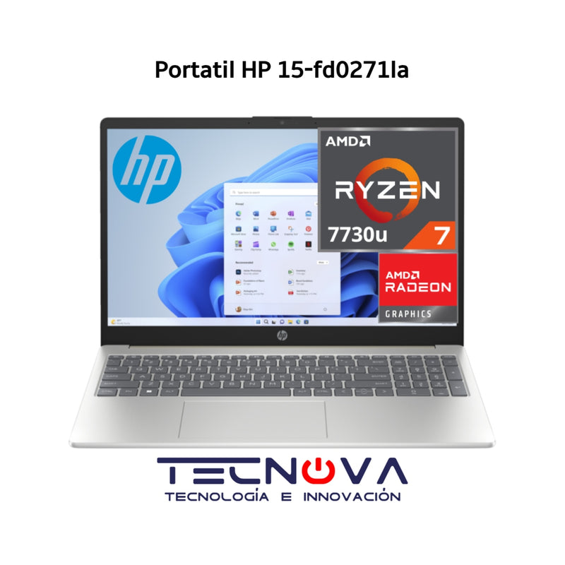 HP 15-fd0270la SPA | RYZEN R7| 16GB DDR4 | 1TB GB SSD|  WINDOWS 11