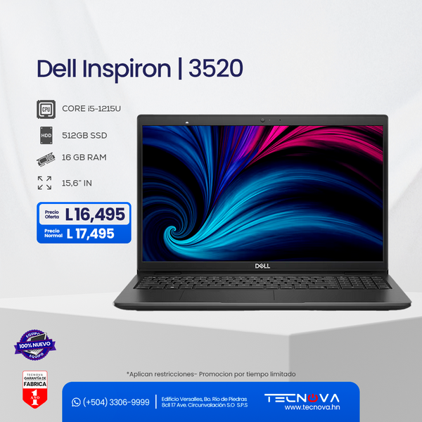 Dell/ Inspiron 3520/ 15.6" FHD/ Intel Core i5-1235U/ 16GB RAM/ 512GB SSD/ Windows 11 Home