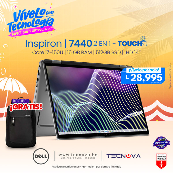 Dell/  Inspiron 7440 / 14" FHD táctil (touch) Intel Core 7 150U/ 16GB RAM/ 512GB SSD/ Windows 11