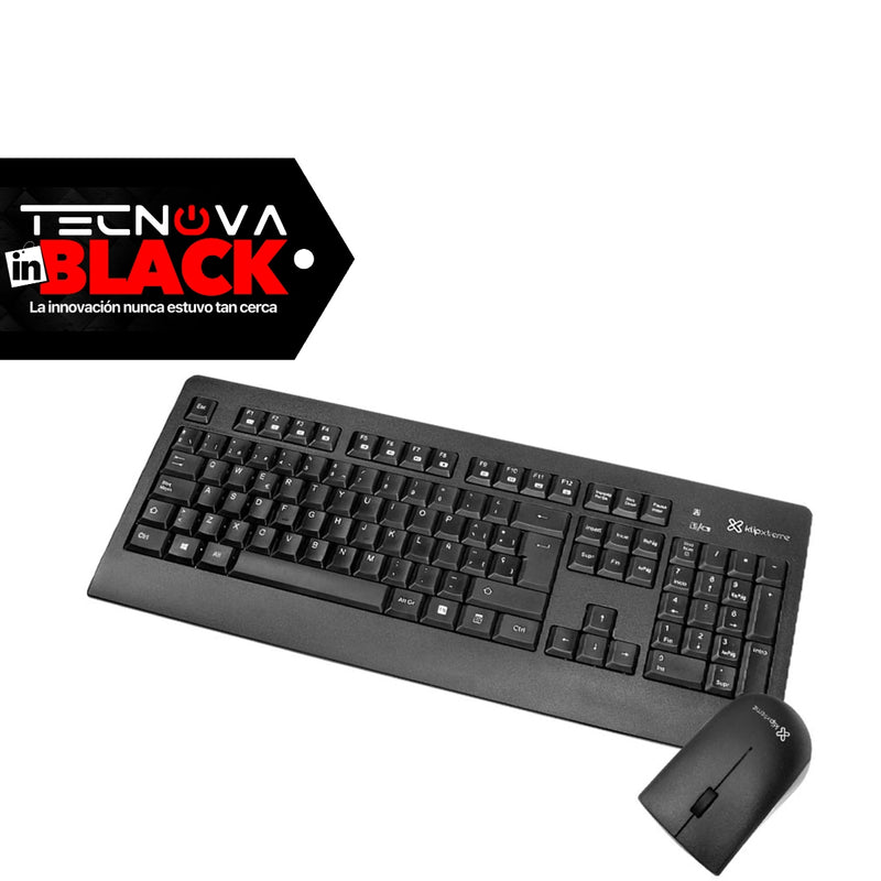 Klipx KCK-265S combo Teclado y mouse inalámbrico con dongle USB 2.4GHz color Negro