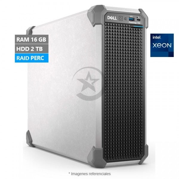 Servidor Dell PowerEdge T160 Intel Xeon E-2434G 16GB RAM 2TB HDD iDRAC9 16G Básico Sin Sistema Operativo 1 año de Garantía