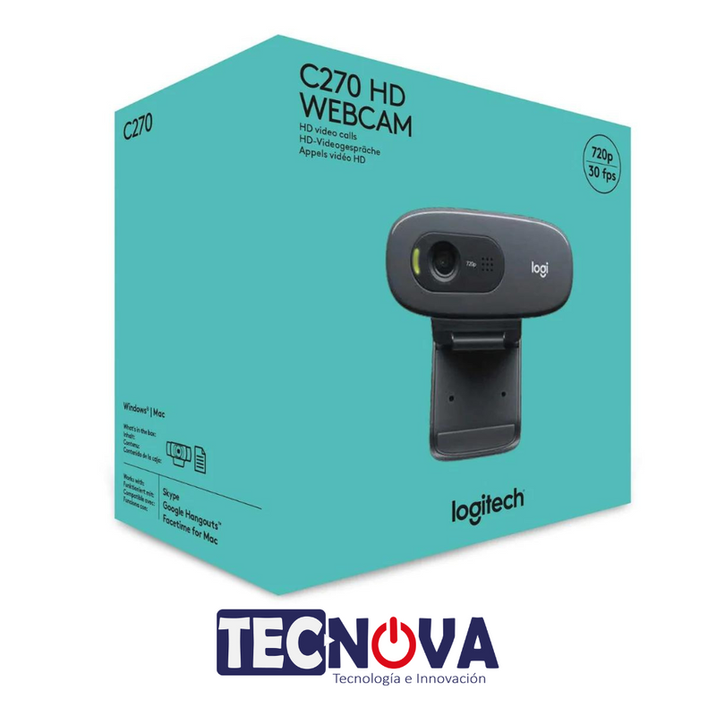 Logitech C270 Webcam HD cámara web, HD 720p